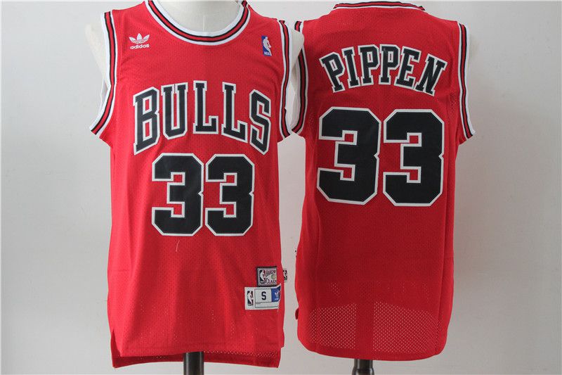 Men Chicago Bulls #33 Pippen Red Throwback NBA Jerseys->chicago bulls->NBA Jersey